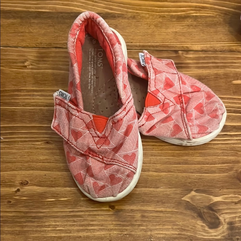 TOMS Kids Red Slip-On Shoes